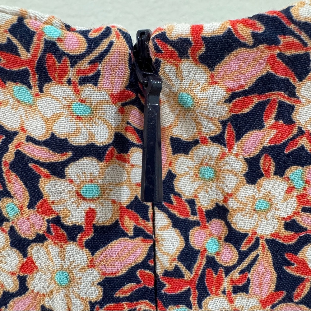 Mango Ditsy Floral Midi Skirt Button Front Center Slit Size XL Cottagecore - Picture 6 of 9